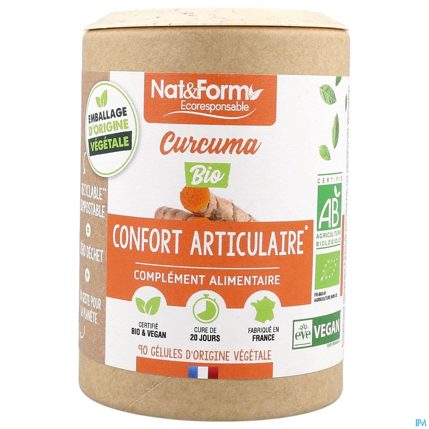Nat Et Form Ecoresponsable Curcuma Bio Gelule Vegetale 90