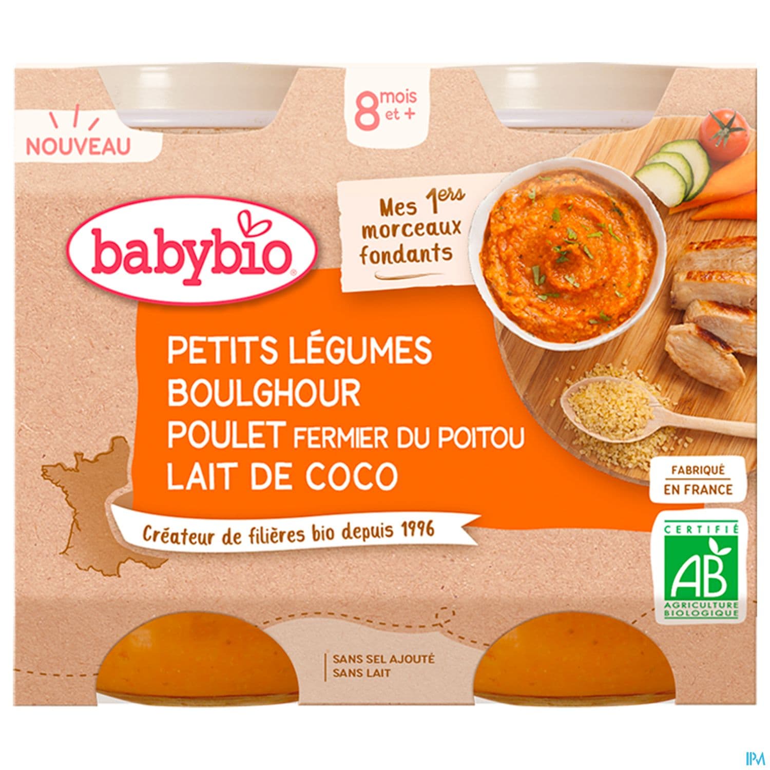 BABYBIO LEG/BOULG/POUL/COCO 2X200G