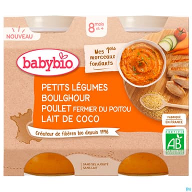 BABYBIO LEG/BOULG/POUL/COCO 2X200G