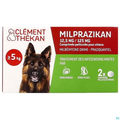 Clement Thekan Milprazikan 12mg5/125mg Chien Comprime 2