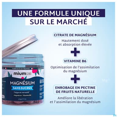 Mium Lab Magnesium Sans Sucre Gummies 42