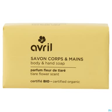 Avril Savon Corps Et Mains Fleur De Tiare Bio 100g