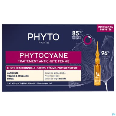 Phytocyane Traitement Antichute Femme Chute Reactionnelle 5ml X12