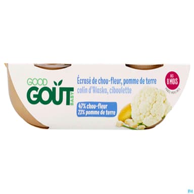 Good Gout Baby Bols Ecrase De Chou Fleur Pommes De Terre Et Colin D Alaska Bio 190g X2
