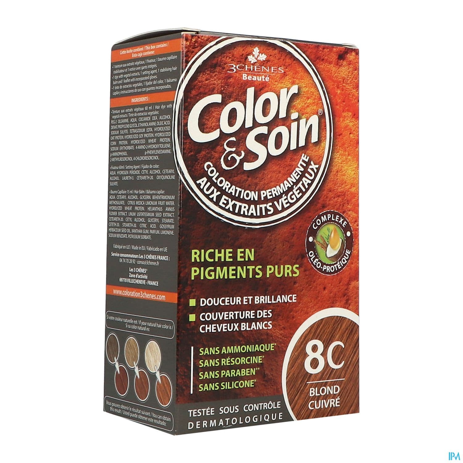 3 CHENES COLOR/SOIN BL CUIVRE 8C