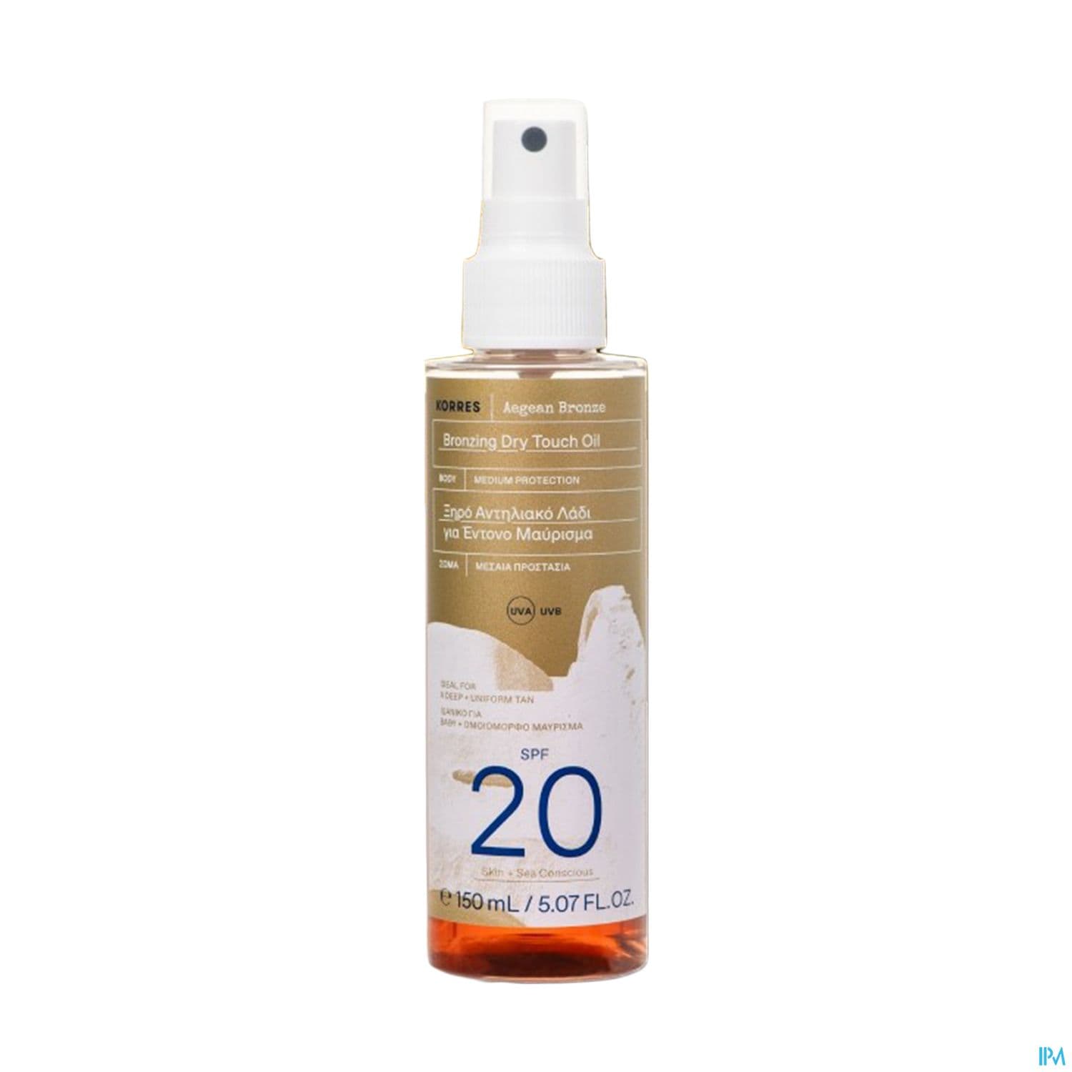 Korres Huile Bronzante Aegean Spf20 150ml — Pharmacie Européenne 24/24 de la place de clichy