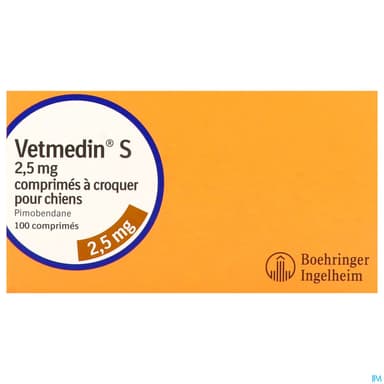 Vetmedin S 2mg5 Comprime A Croquer Chien 5/20kg 100