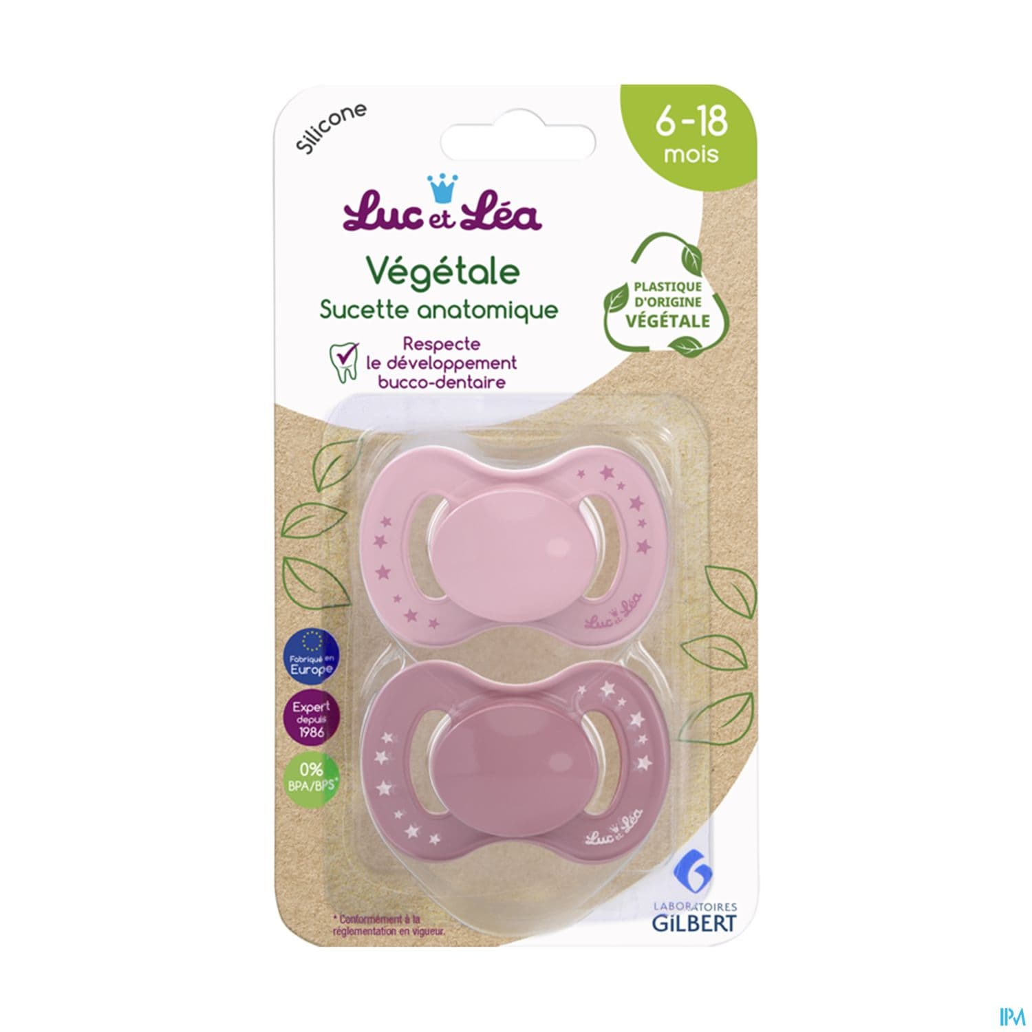 Luc Et Lea Sucette Anatomique Bio Fille 6/18m X2 — Pharmacie du Vercors