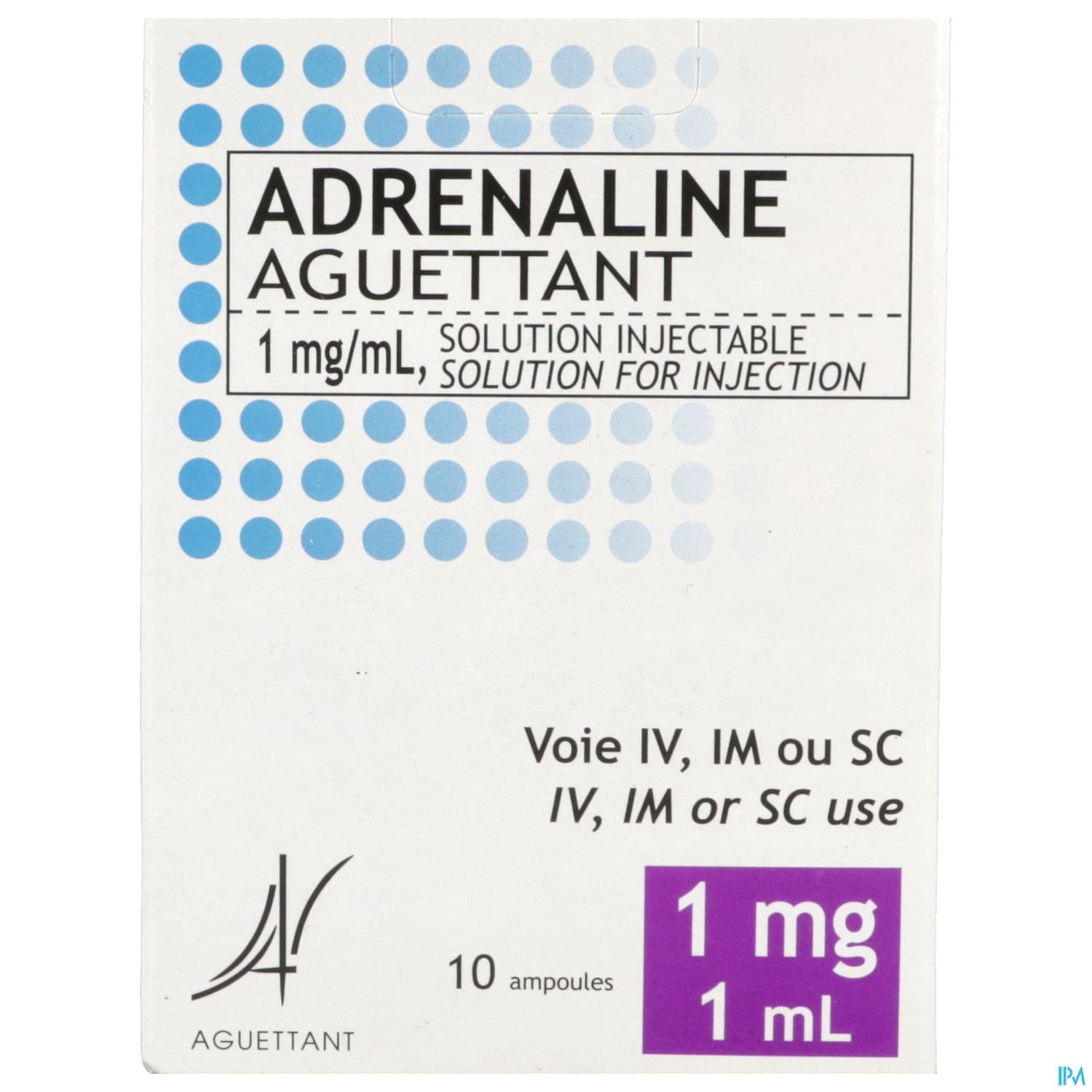 Adrenaline Aguettant 1mg/ml Solution Injectable 1ml 10