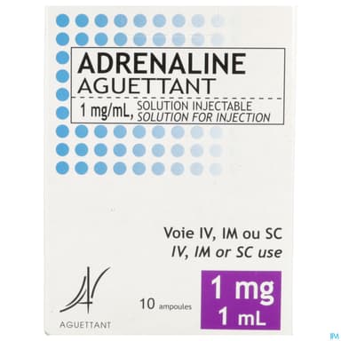 Adrenaline Aguettant 1mg/ml Solution Injectable 1ml 10
