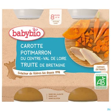 BABYBIO MENU LEGUME/TRUITE 2X200G