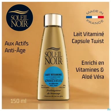 Soleil Noir Lait Vitamine Apres Soleil Prolongateur Bronzage Spray 150ml
