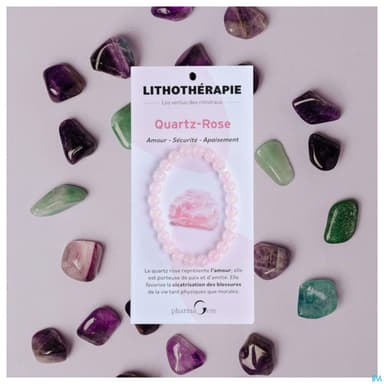 BRACEL LITHOTHERAP QUARTZ ROSE 8MM