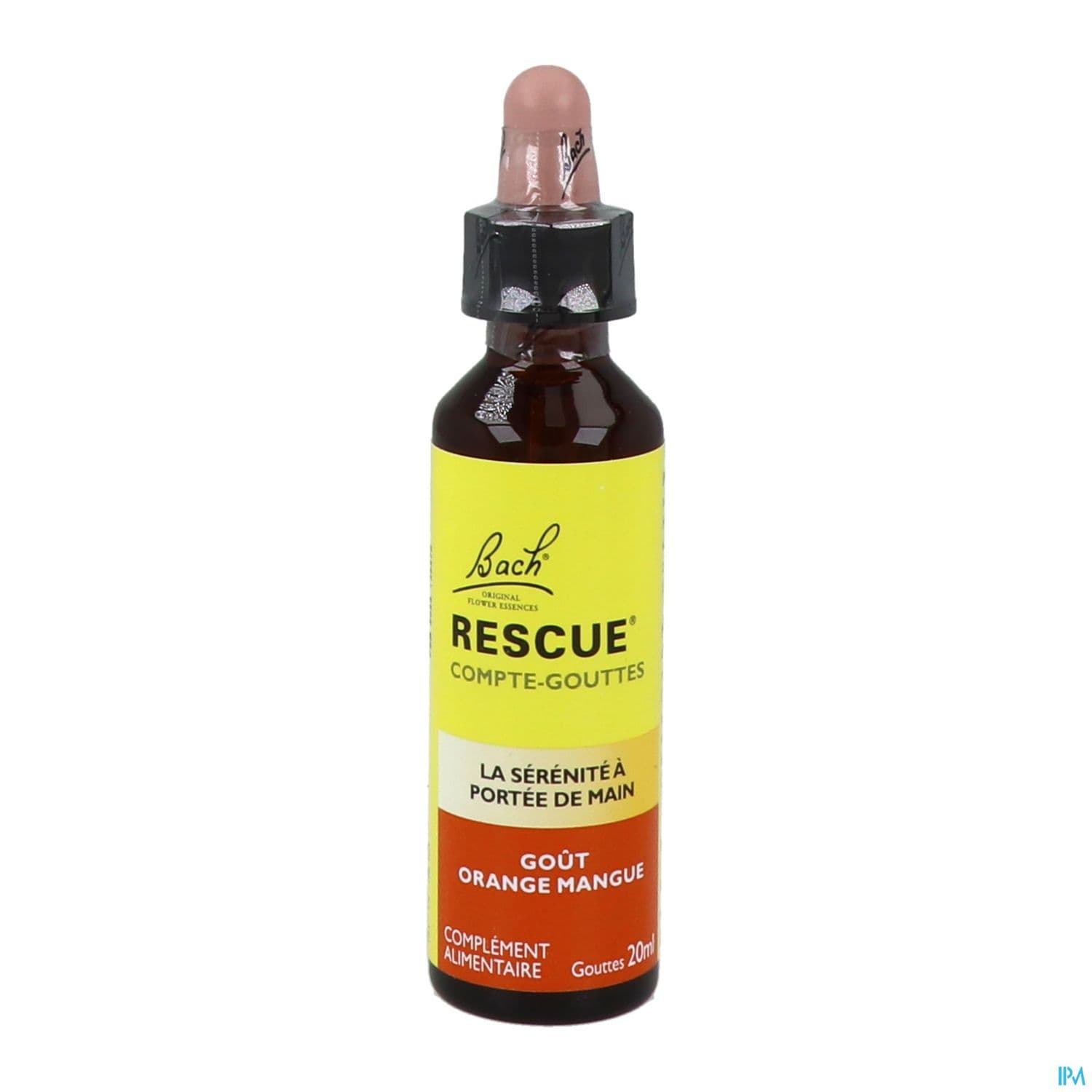 Rescue Bach Compte Gouttes Gout Orange Mangue 20ml