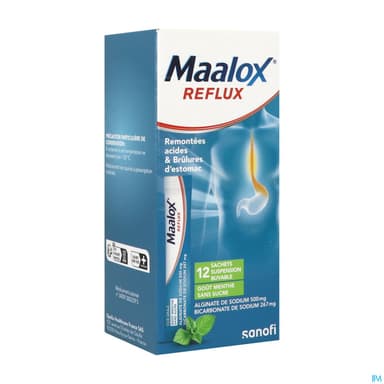 MAALOX REFLUX MENTHE S/S SACH 12