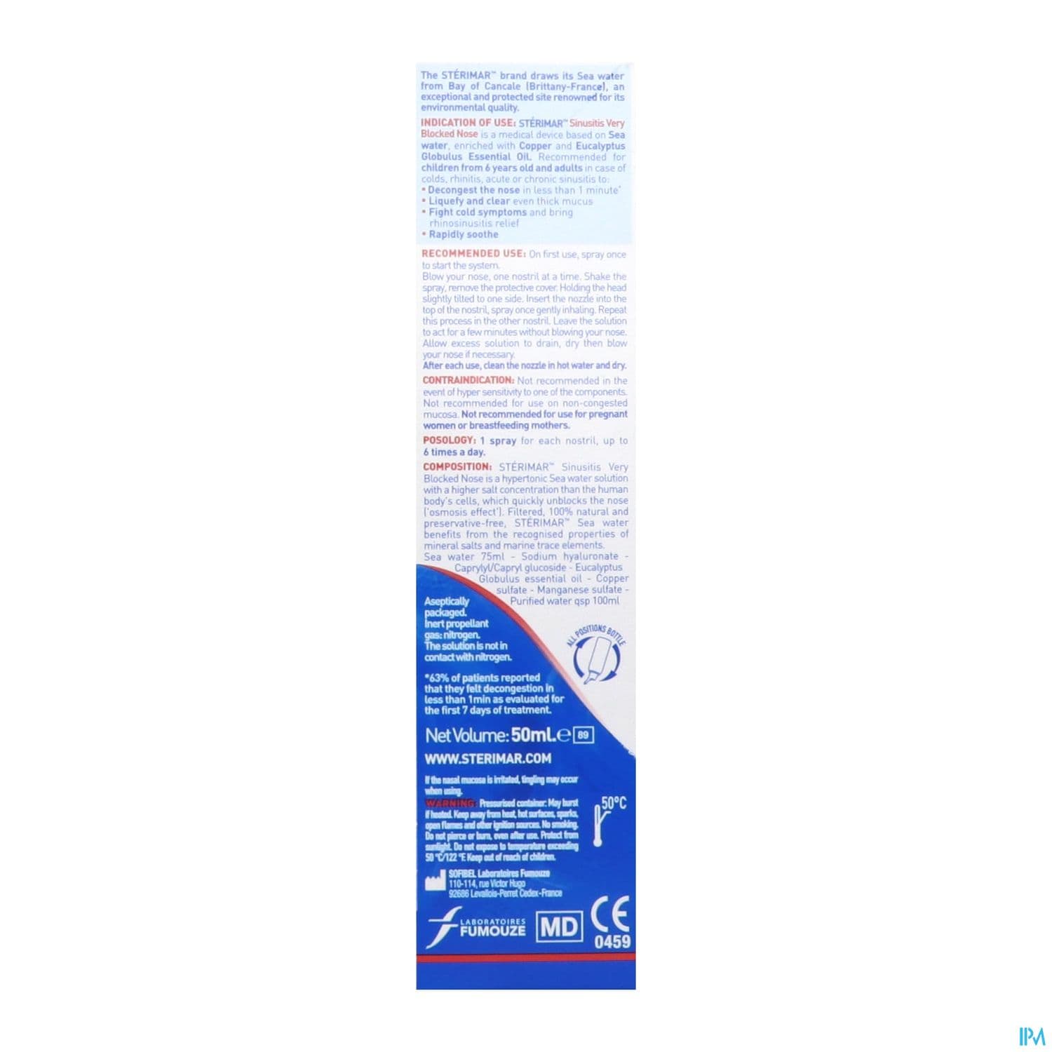 Sterimar Sinusite Nez Tres Bouche Spray 50ml