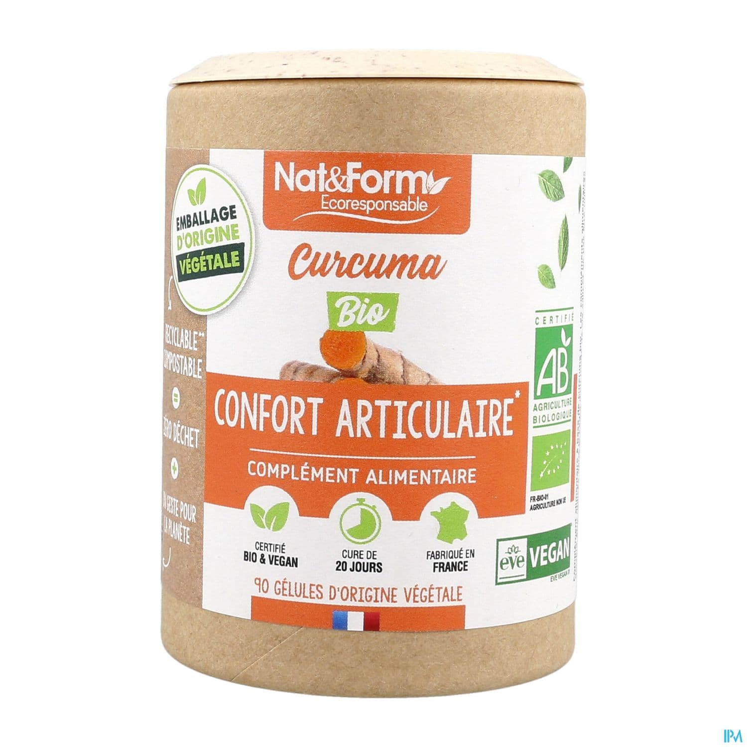 Nat Et Form Ecoresponsable Curcuma Bio Gelule Vegetale 90