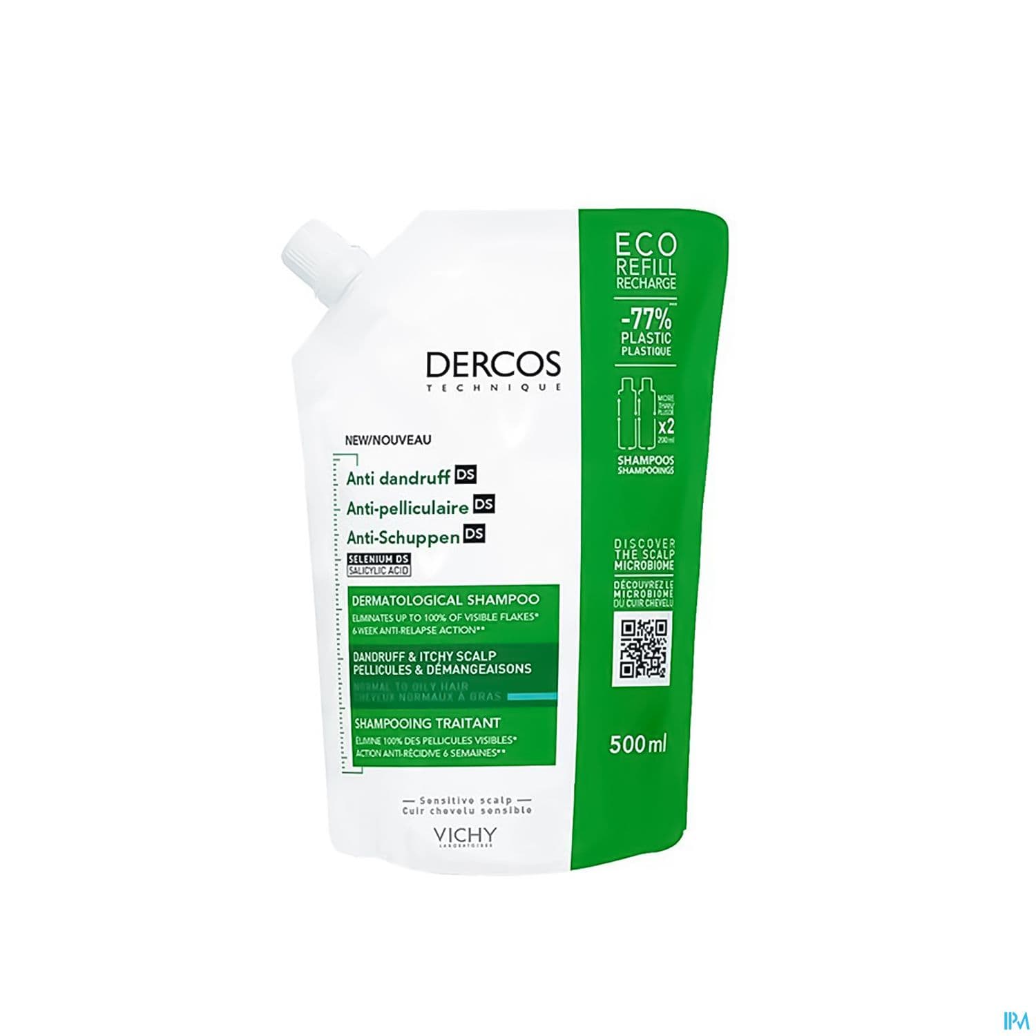 DERCOS DS SH A/PEL GRAS RECH500ML