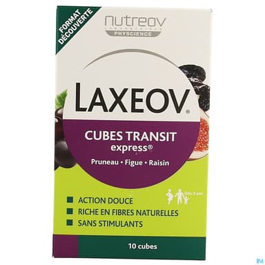 Nutreov Laxeov Cubes Transit Pruneau Figue Raisin 10g X10