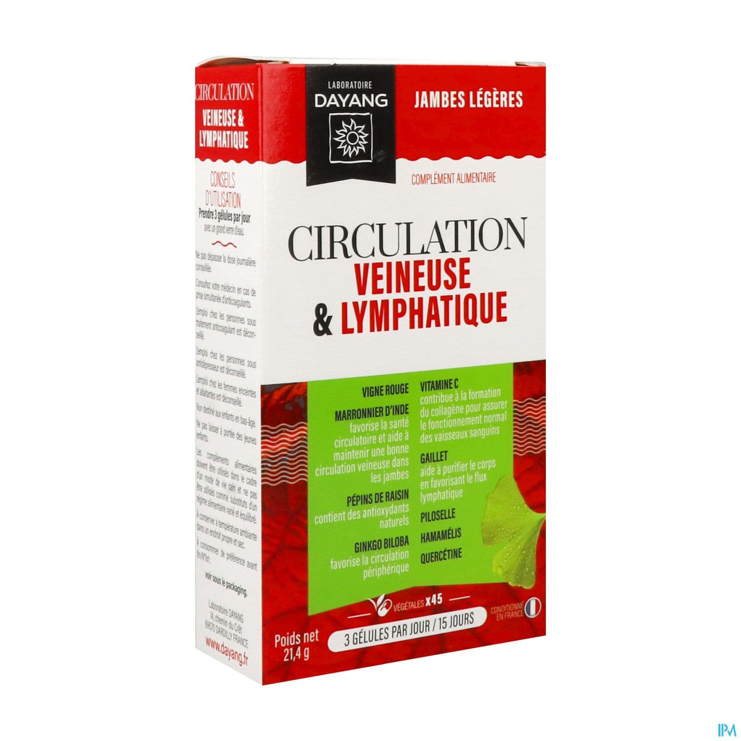 Dayang Circulation Veineuse Et Lymphatique Gelule 45