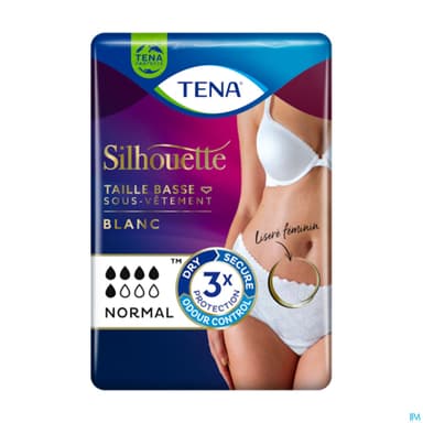 TENA SILHOUETTE PLUS TB M BLC X12