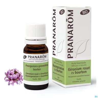 Pranarom Huile Essentielle Bio Geranium Rosat Bourbon Feuille 10ml