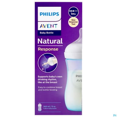 BIB AVENT NAT RESPONSE 260ML BLEU
