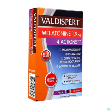 Valdispert Melatonine 1mg9 4 Actions Comprime 30