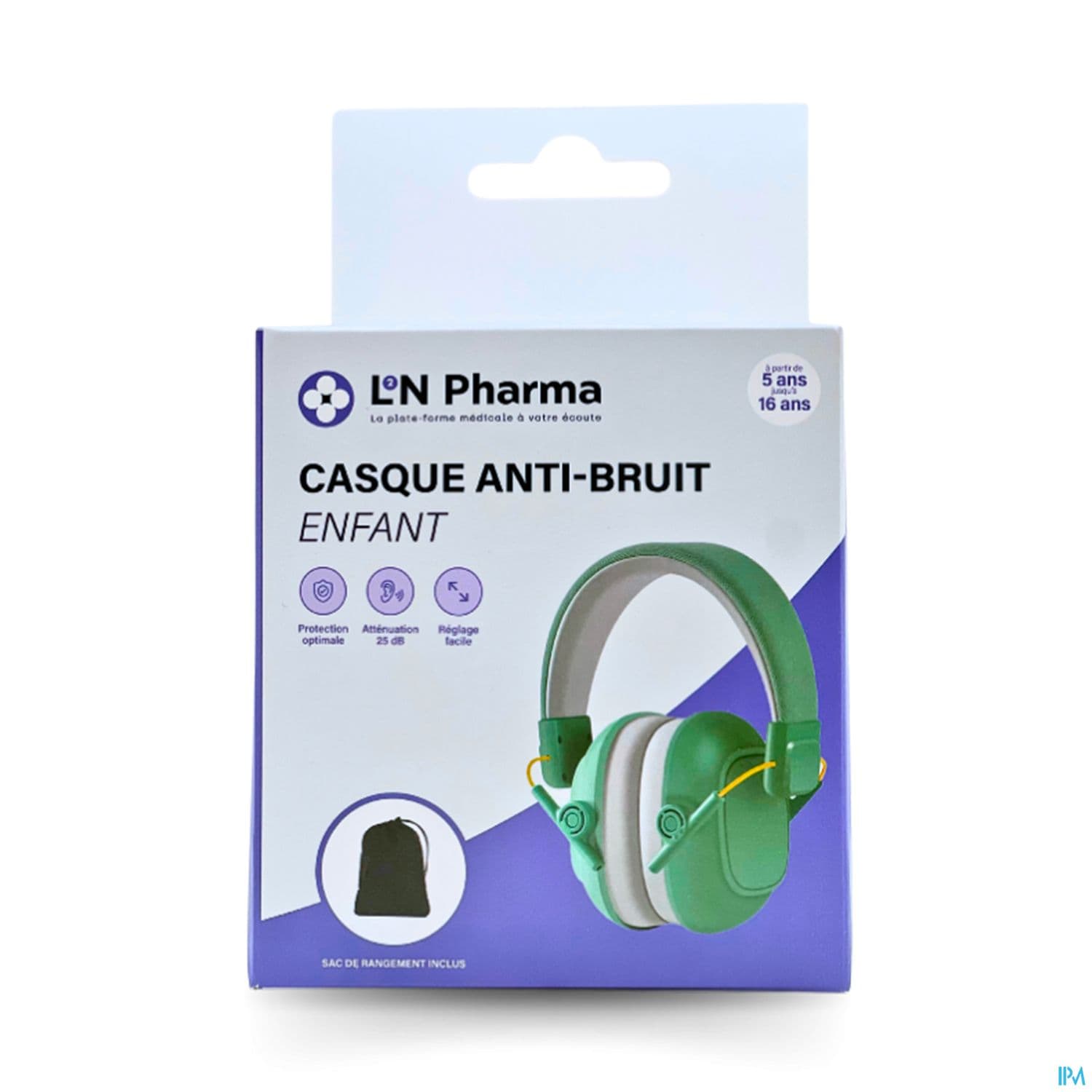 L2n Casque Antibruit Enfant 5/16ans Vert