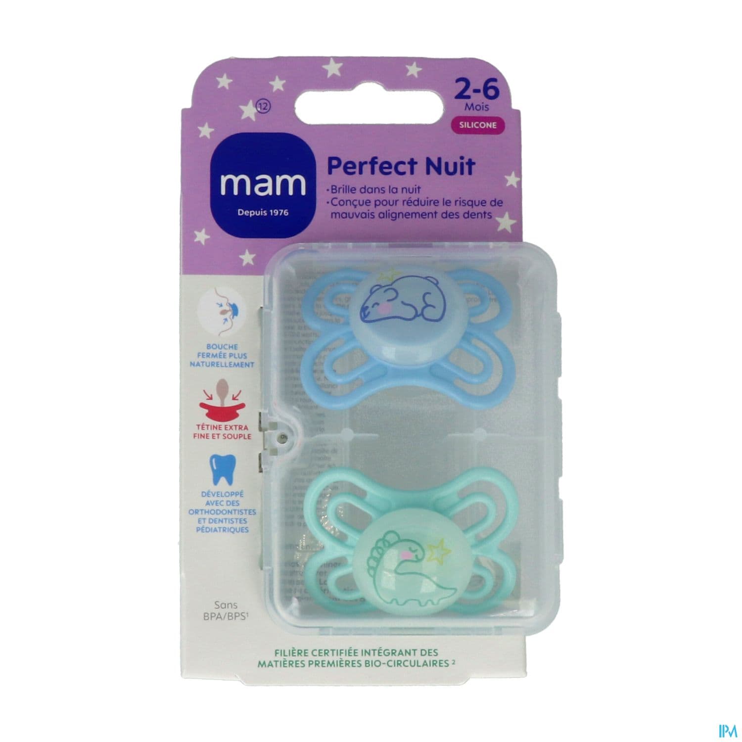 SUCET MAM PERFECT NUIT SIL 2-6M X2