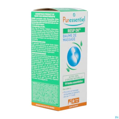 Puressentiel Baume De Massage Resp Ok Aux 19 Huile Essentielle 50ml