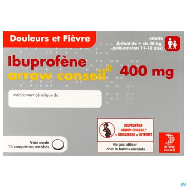 Ibuprofene Arrow Conseil 400mg Comprime Enrobe 15