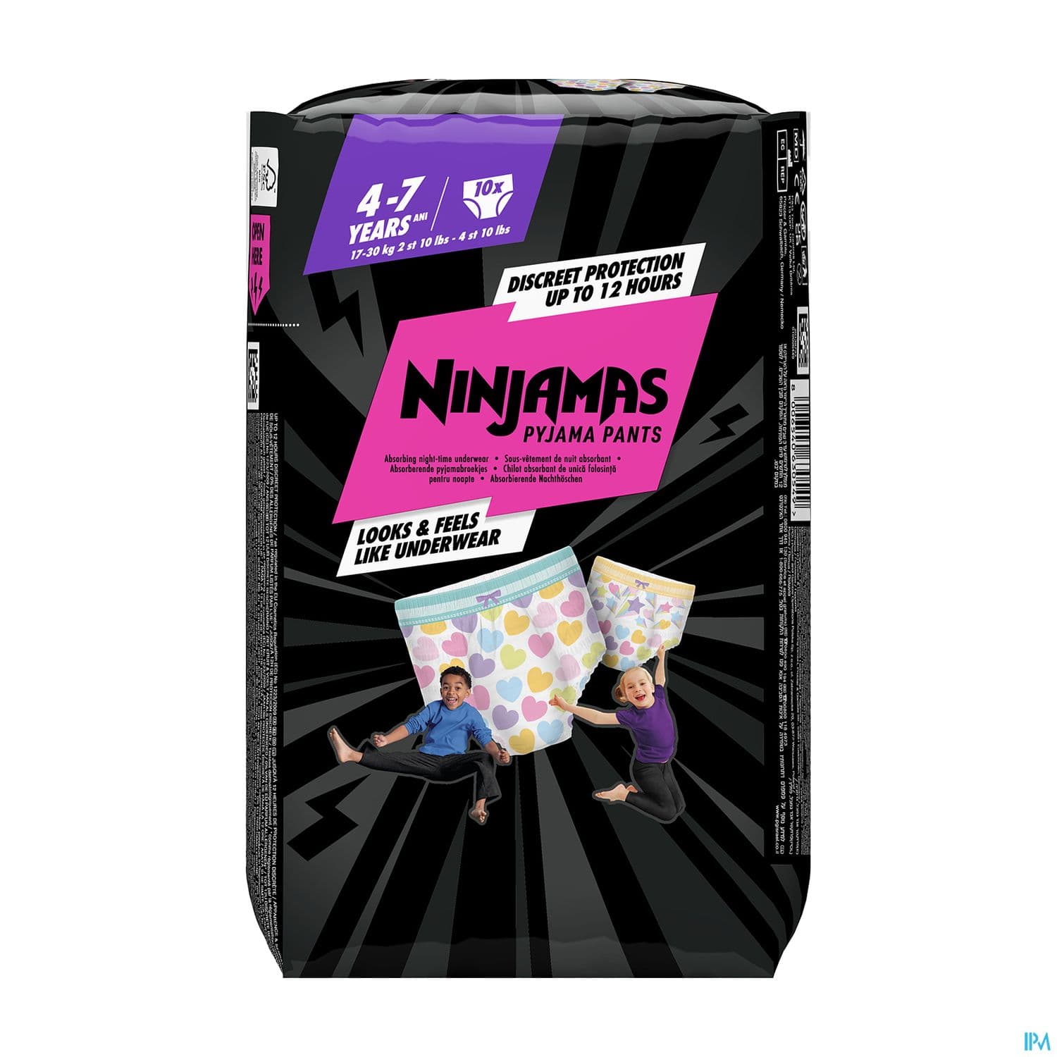 Pampers Pyjama Pants Ninjamas Rose Sous Vetement De Nuit Absorbant T7 17/30kg 10