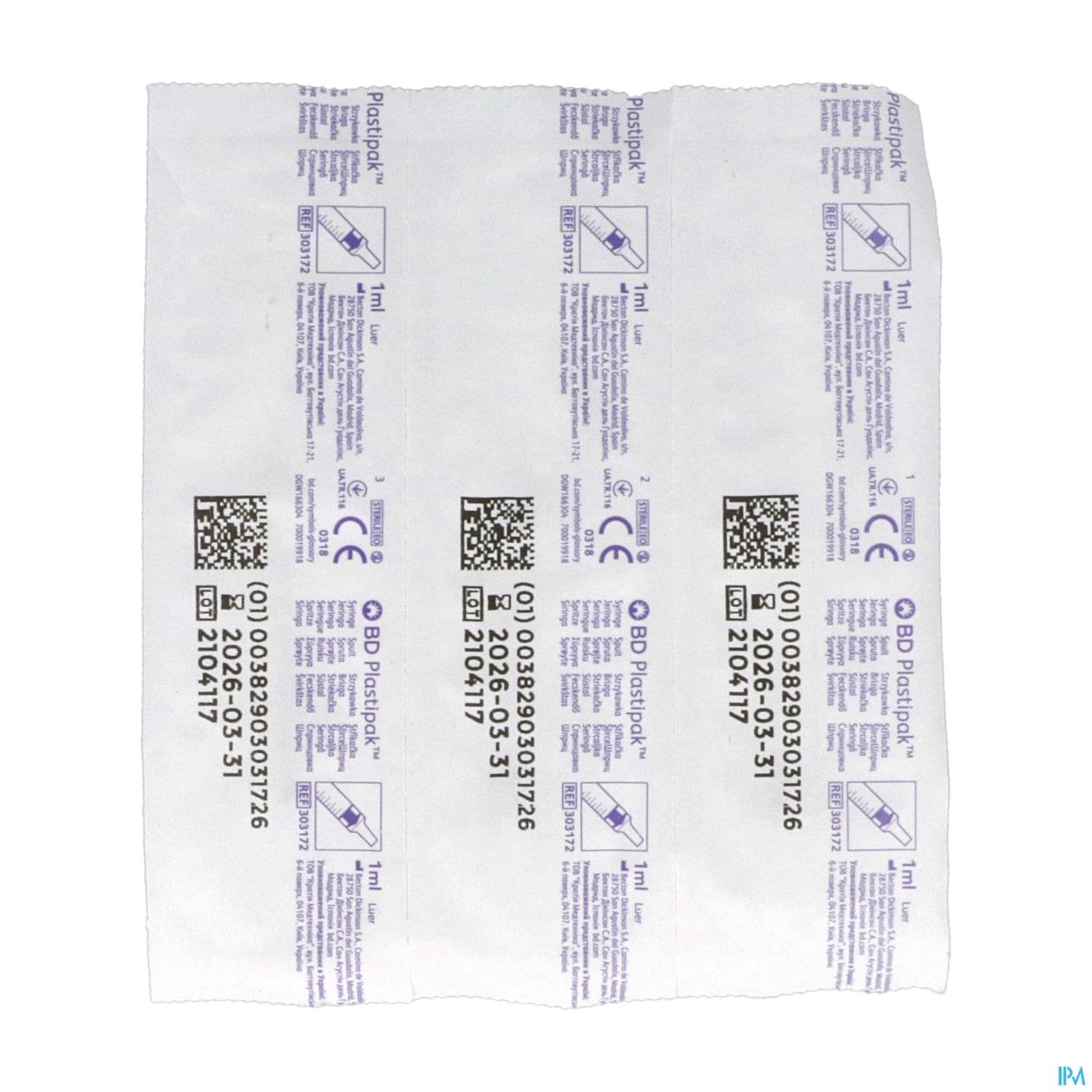 SER BD PLASTIPAK S/AIG H851ES 50ML