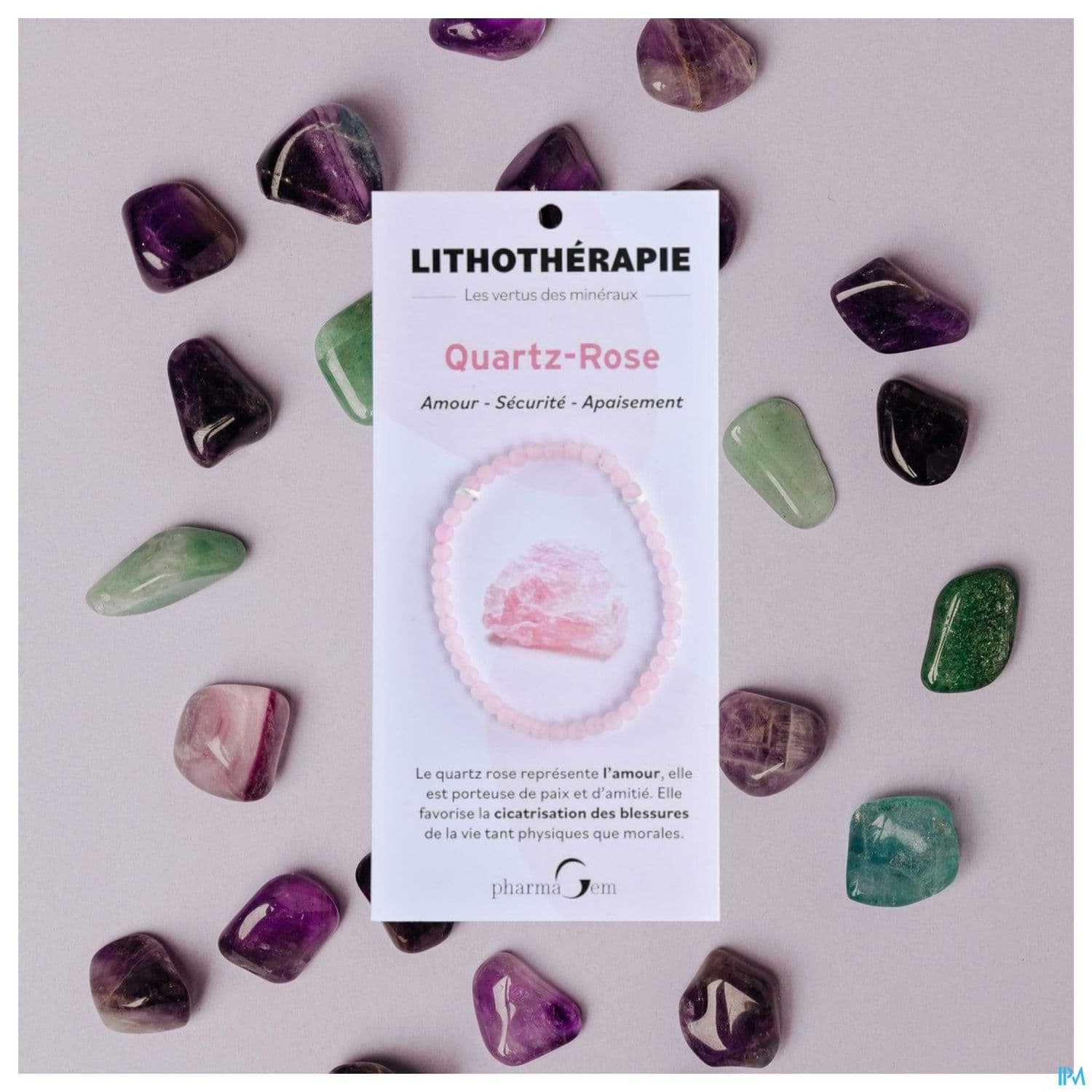 BRACEL LITHOTHERAP QUARTZ ROSE 4MM