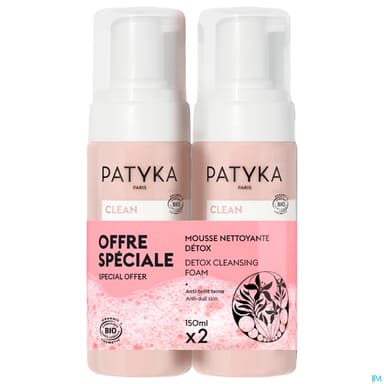 Patyka Clean Mousse Nettoyante Detox Bio 150ml X2