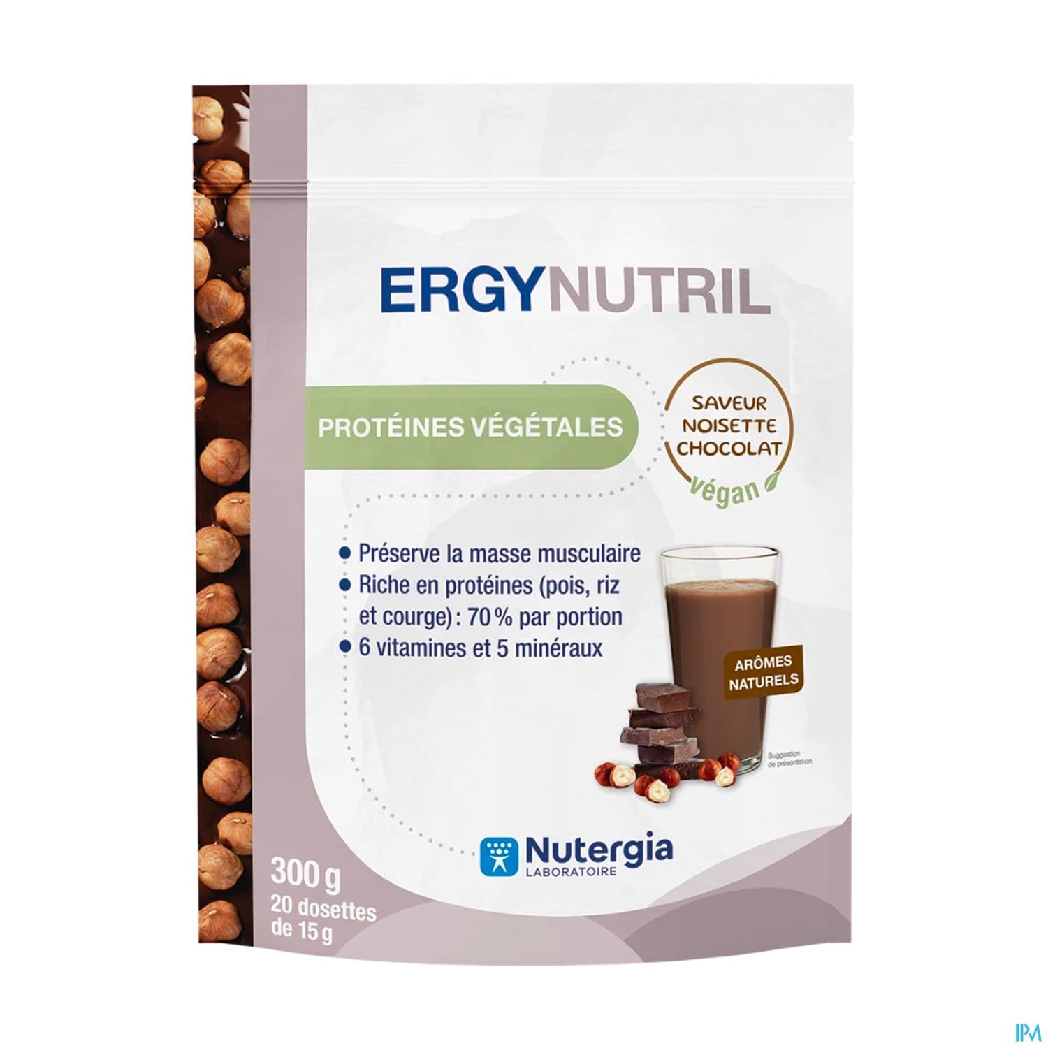 Nutergia Ergynutril Proteines Vegetales Noisette Chocolat 300g