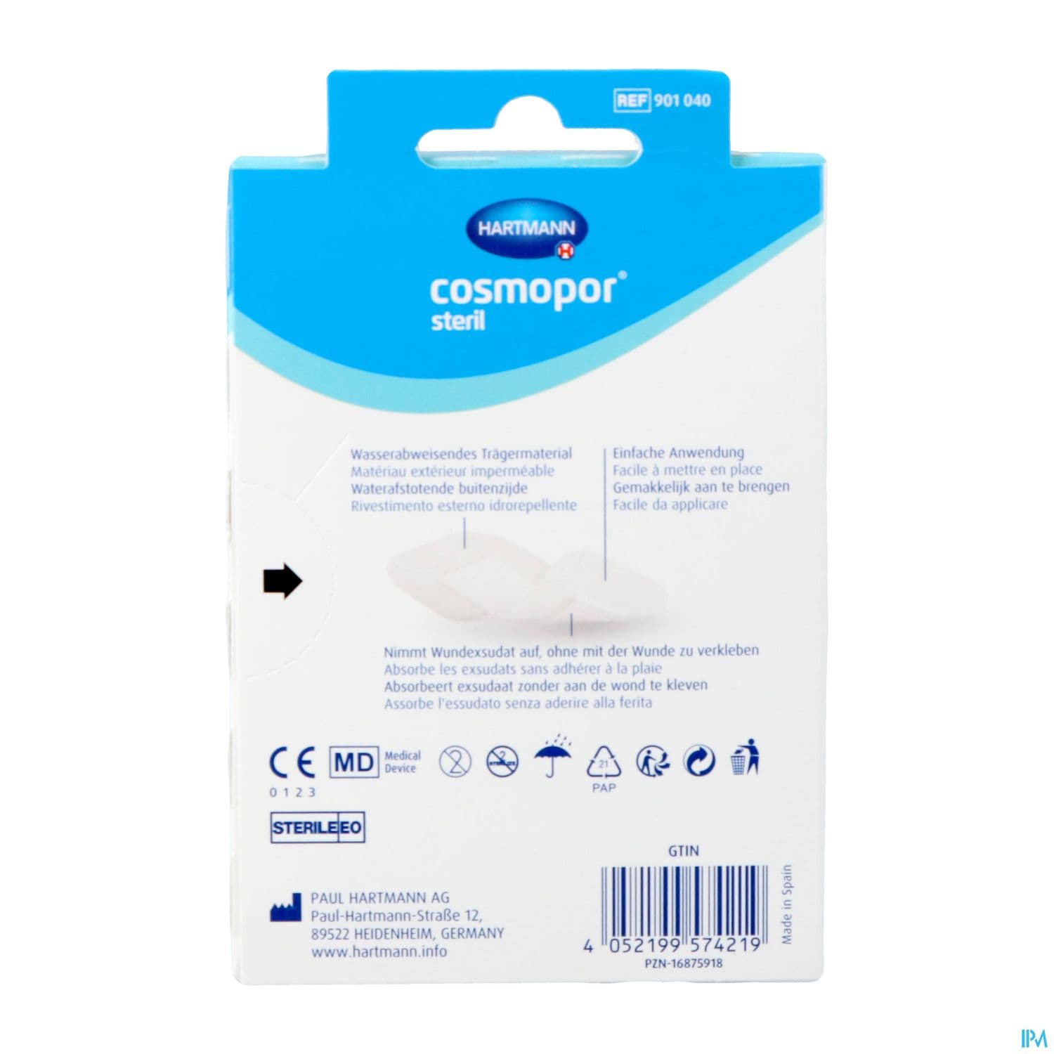Hartmann Cosmopor Sterile Pansement Adhesif 7cm2 X 5cm 5