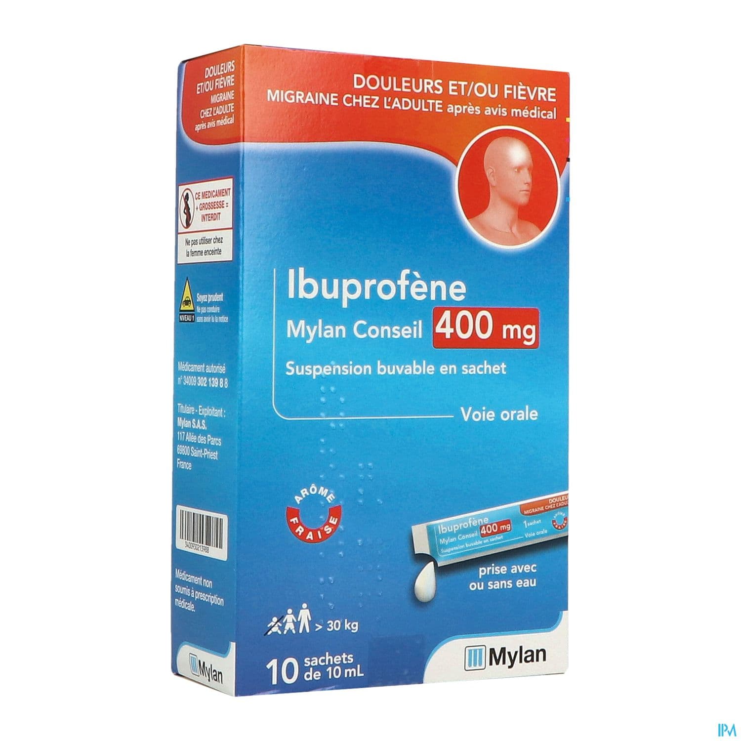 Ibuprofene Mylan Conseil 400mg Sachet 10ml 10