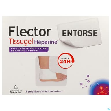 Flector Tissugel Heparine 1g/40000 Ui/100g Emplatre X3