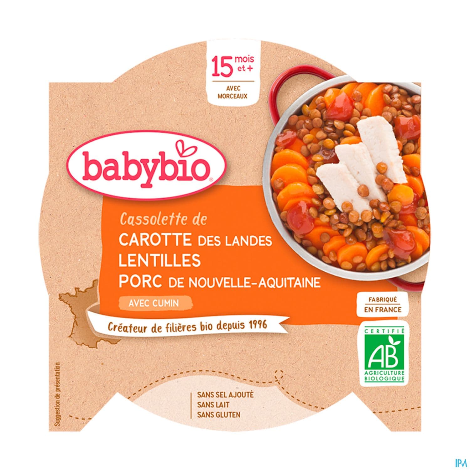 BABYBIO ASS LENTILLONS PORC 260G