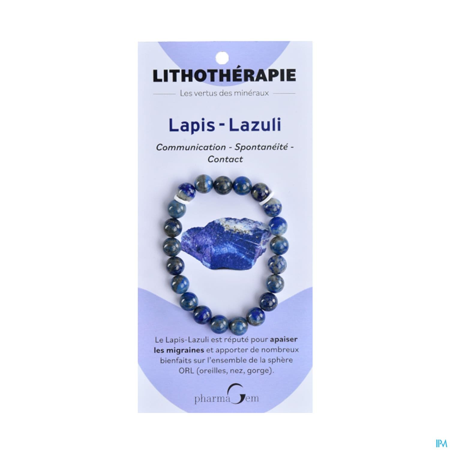 Pharmagem Bracelet Lithotherapie Lapis Lazuli 8mm