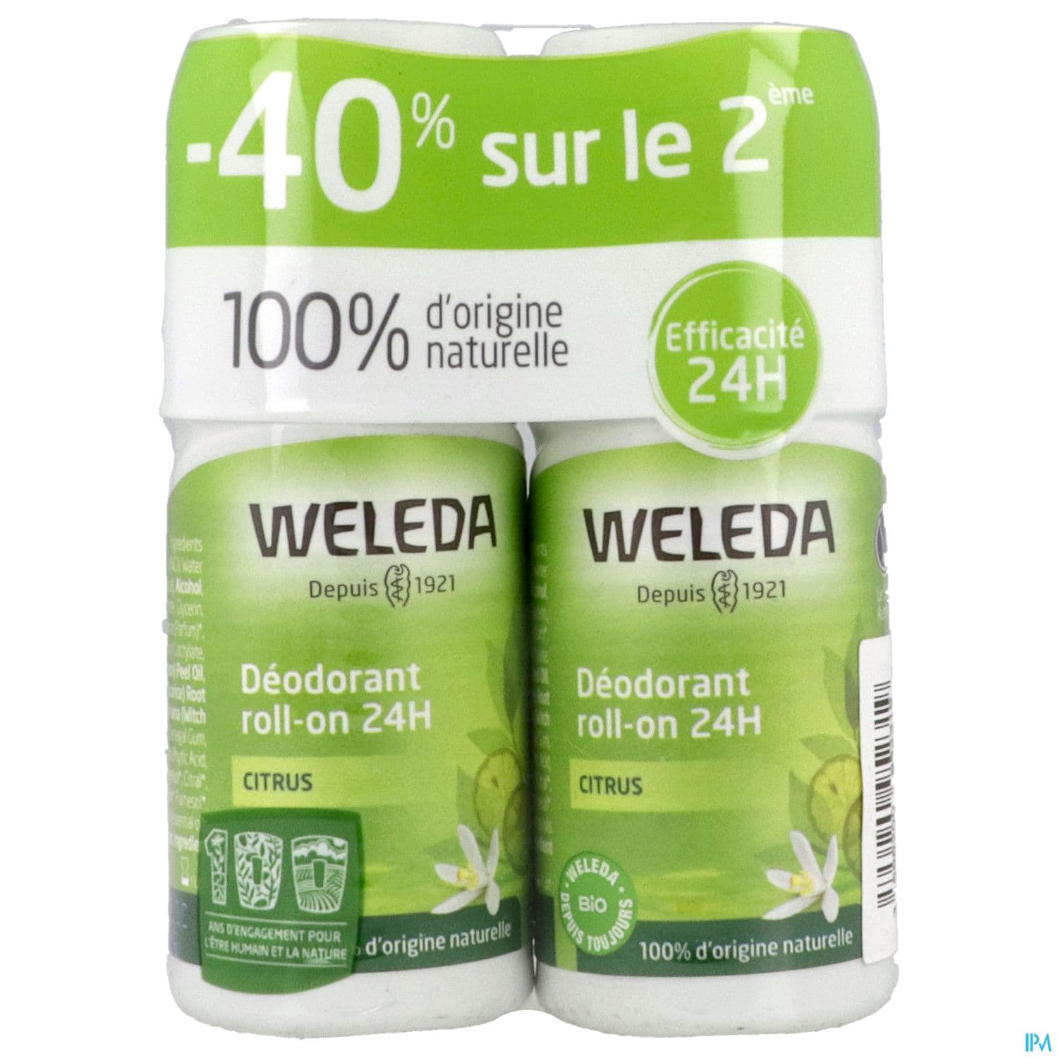 WELEDA DEOD24H CITRUS ROLLON50MLX2