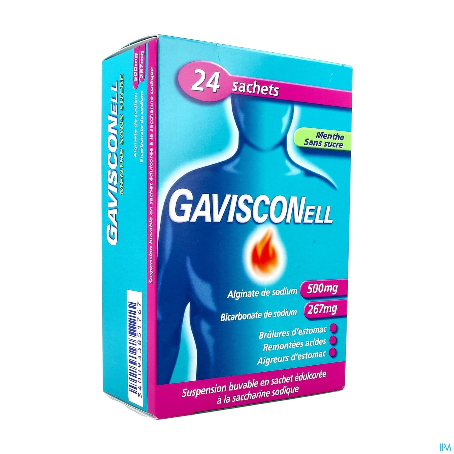 Gavisconell Menthe Sans Sucre Susp Buvable Sachet 24