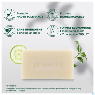 KLORANE SH SOLIDE CEDRAT 80G
