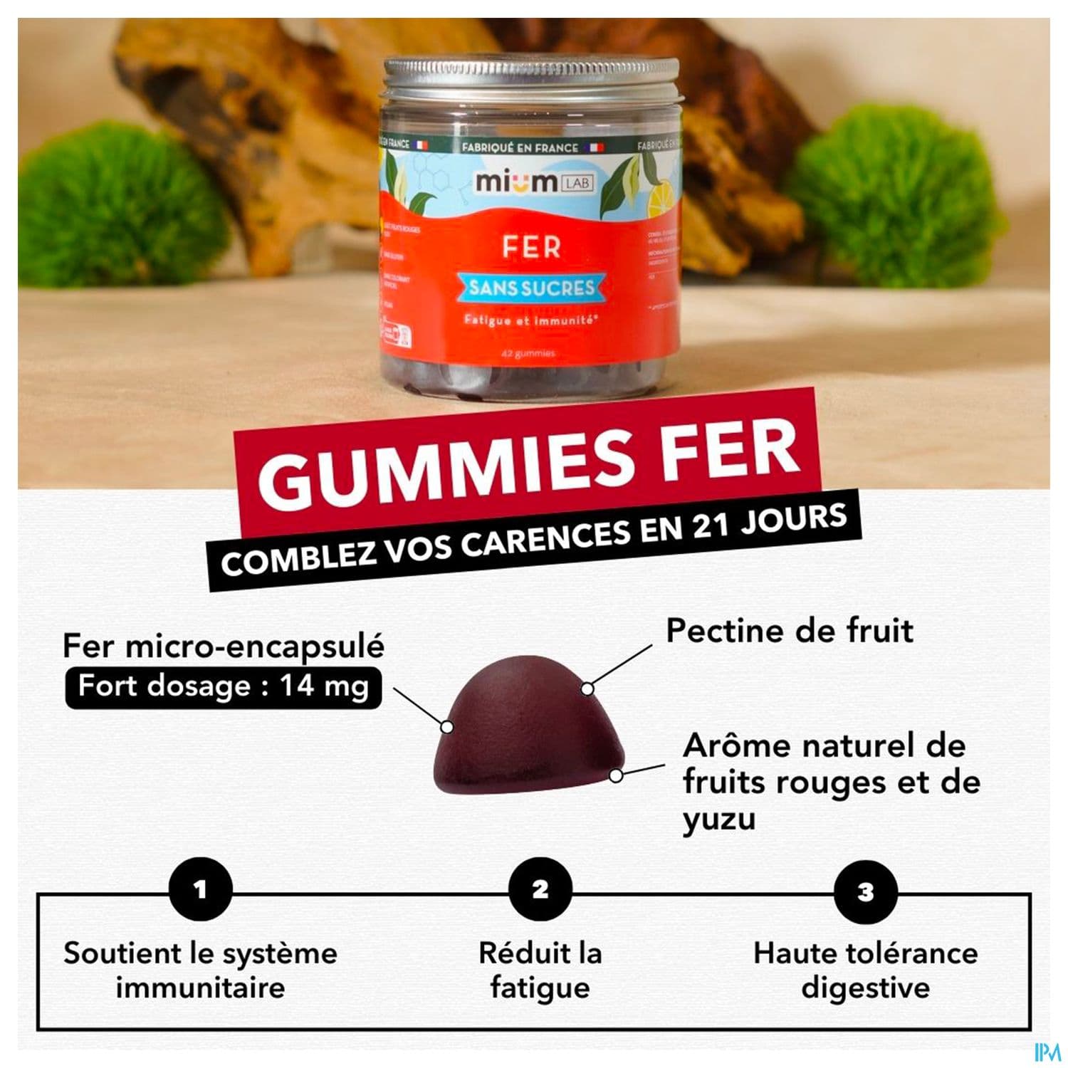 MIUMLAB S/SUC FER GUMMIE 42