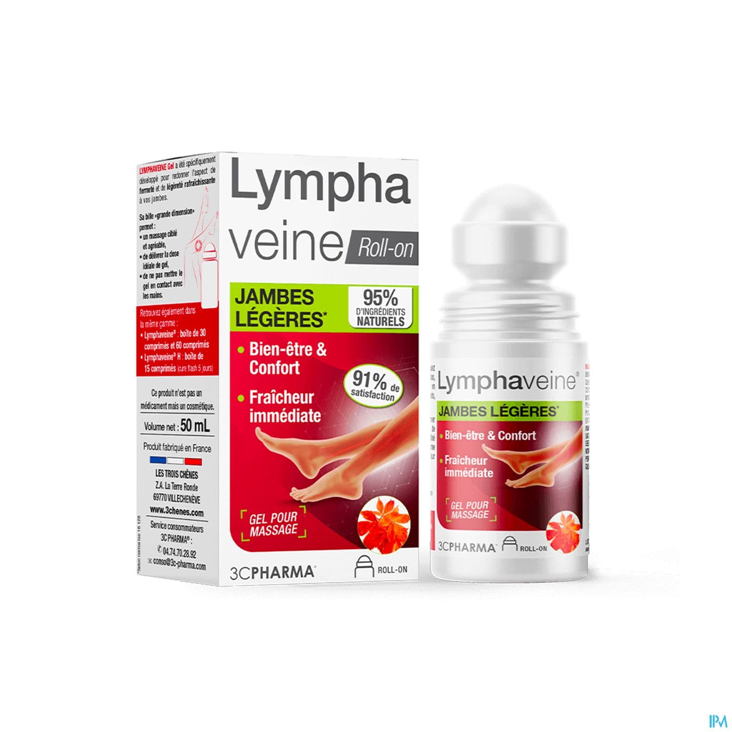3C PHARMA LYMPHAVEINE ROLL-ON 50ML