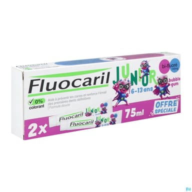 FLUOCARIL JUNIOR GEL BUBBLE 2X75ML