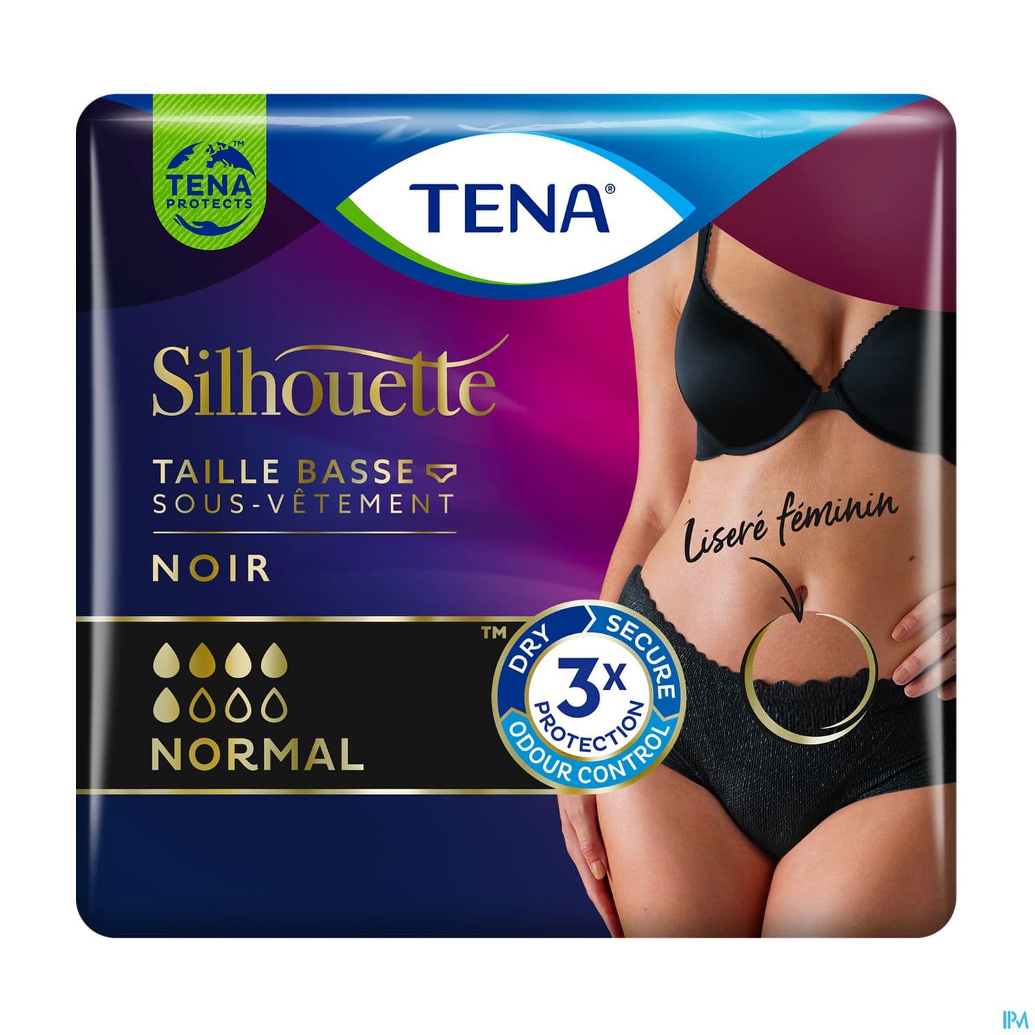 TENA SILHOUETTE NORM NOIR LARG X9