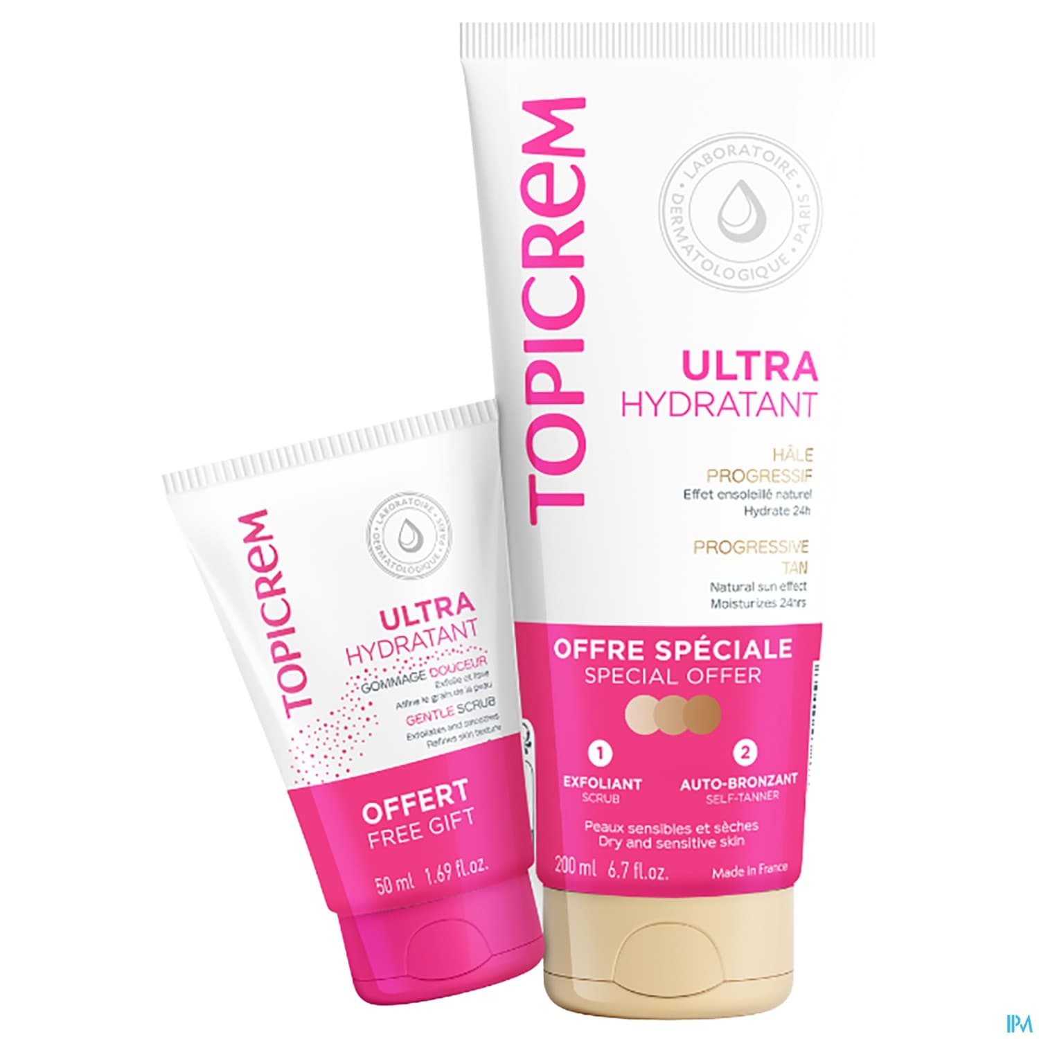 Topicrem Ultra Hydratant Lait Corps 200ml + Gommage Coffret